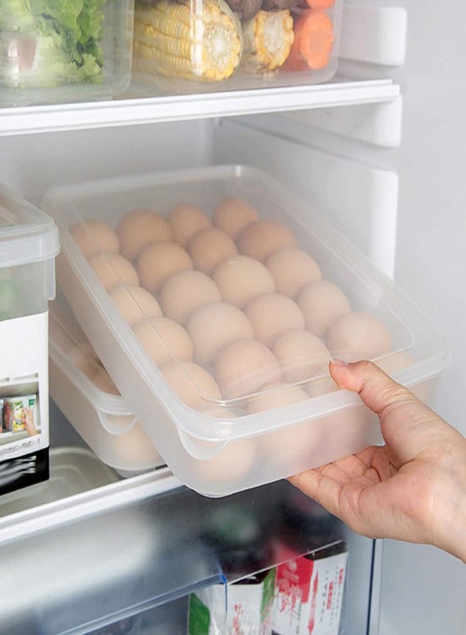 Evona Transparent 24 Grid Egg Holders for Refrigerator, Plastic Stackable Egg Storage Box With Lid, Kitchen Restaurant Egg Storage Tray - Image 4